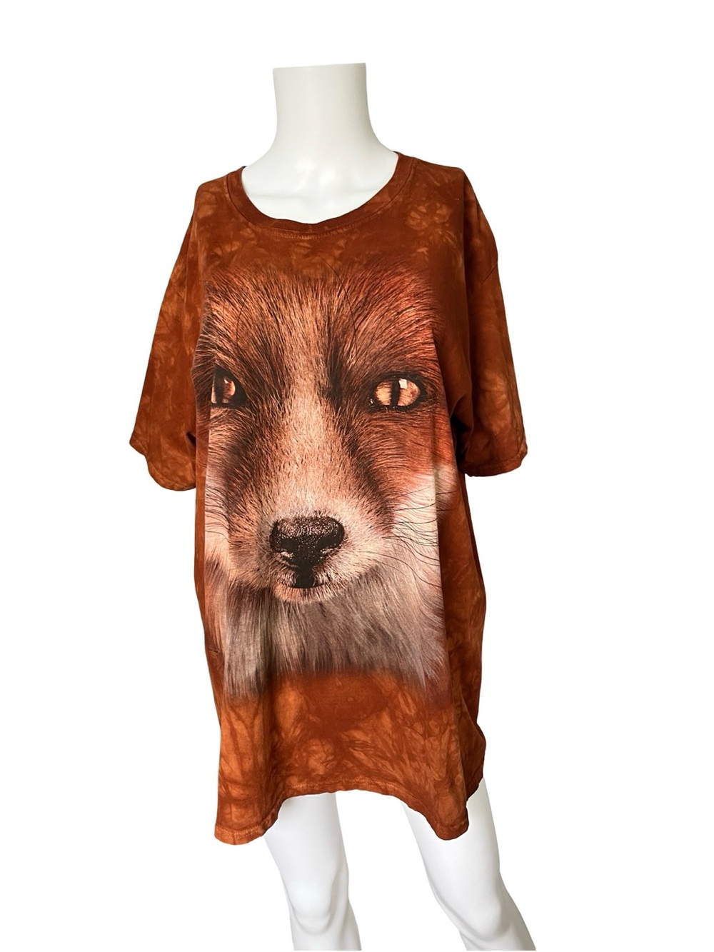 The Mountain Tie Dye Fox T-shirt Short Sleeve Crew Neck Casual Adult Size Large